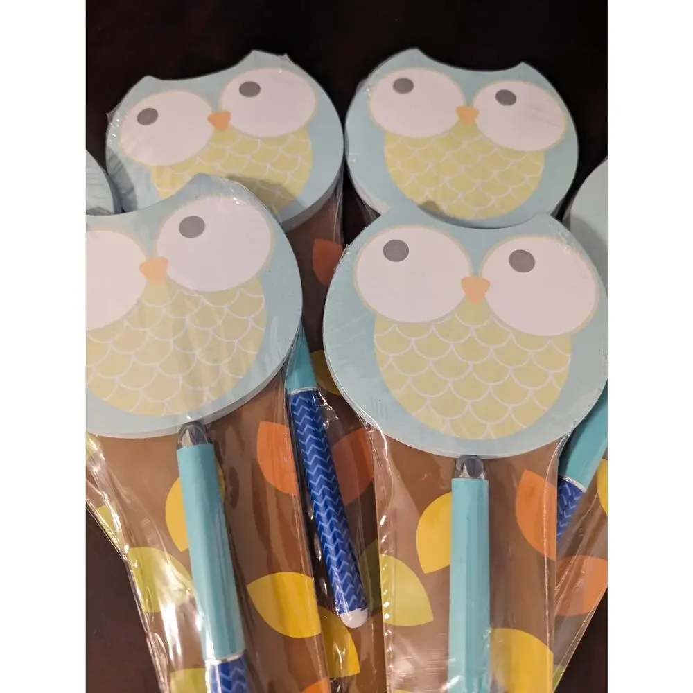 7 Owl Note Pad & Pen Party Favors